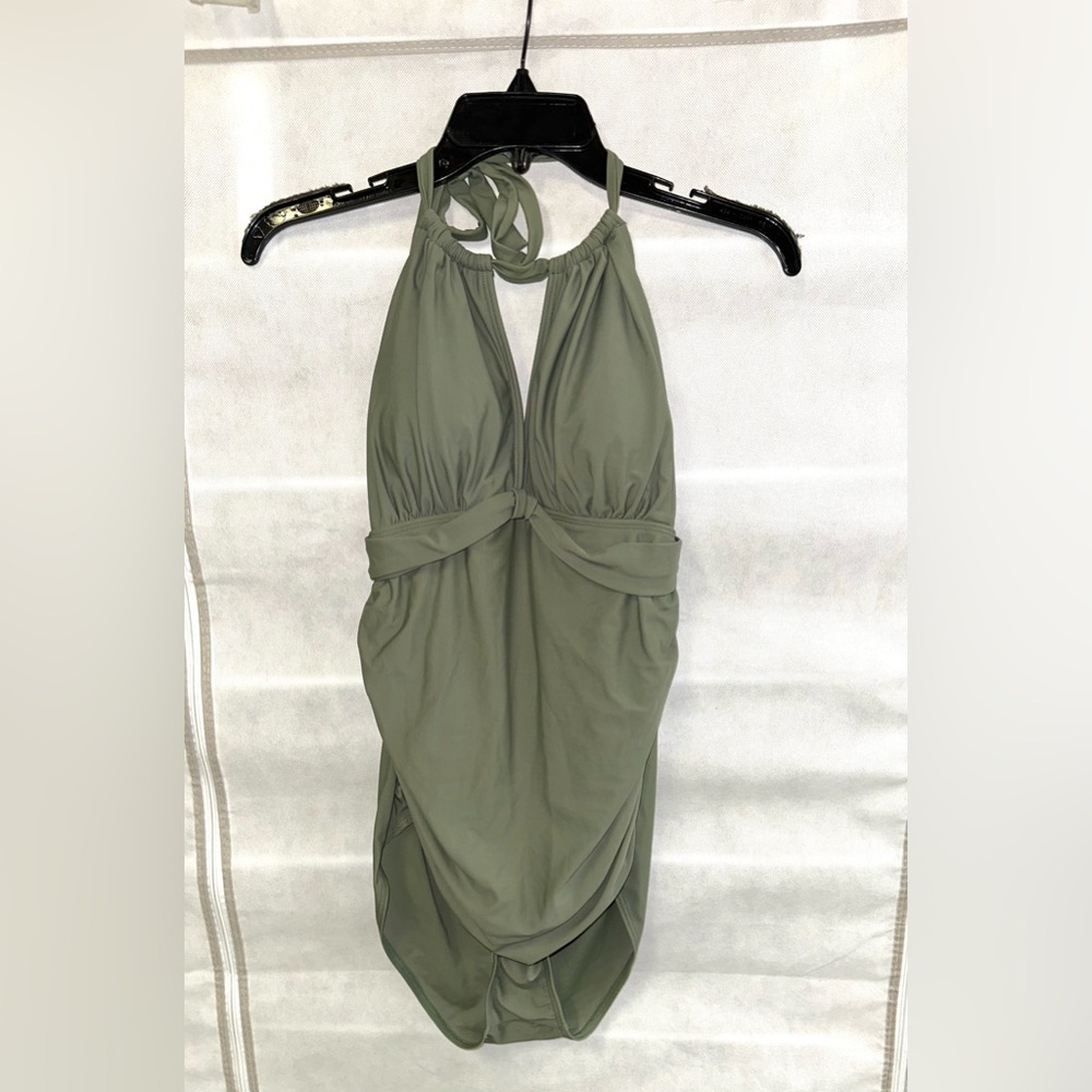 Olive Green Halter Swimsuit (gently worn)